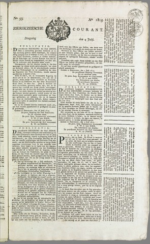 Zierikzeesche Courant 1815-07-04
