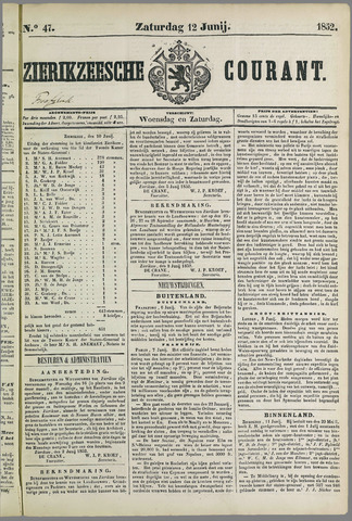 Zierikzeesche Courant 1852-06-12