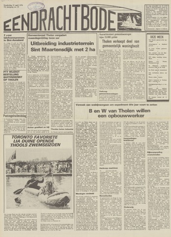 Eendrachtbode /Mededeelingenblad voor het eiland Tholen 1976-04-22