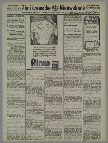 Zierikzeesche Nieuwsbode 1928-11-21