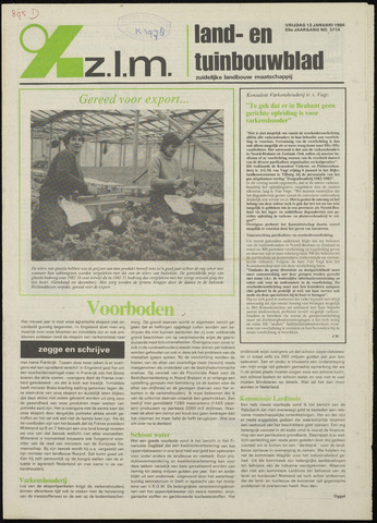 Zeeuwsch landbouwblad ... ZLM land- en tuinbouwblad 1984-01-13