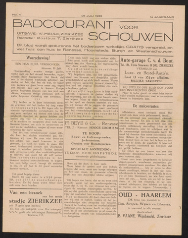 Schouwen's Badcourant 1933-07-26