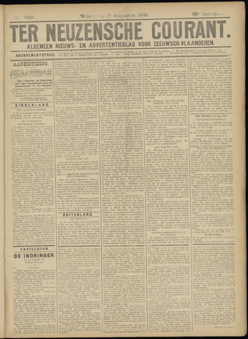 Ter Neuzensche Courant / Neuzensche Courant / (Algemeen) nieuws en advertentieblad voor Zeeuwsch-Vlaanderen 1925-08-19