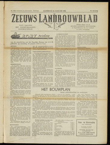 Zeeuwsch landbouwblad ... ZLM land- en tuinbouwblad 1956-01-21
