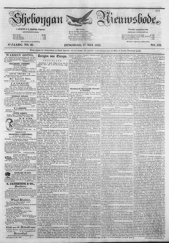 Sheboygan Nieuwsbode 1853-05-17