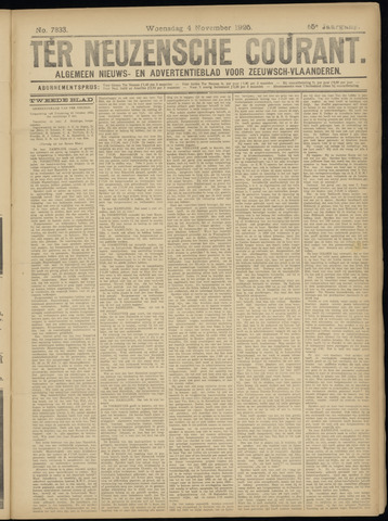 Ter Neuzensche Courant / Neuzensche Courant / (Algemeen) nieuws en advertentieblad voor Zeeuwsch-Vlaanderen 1925-11-04