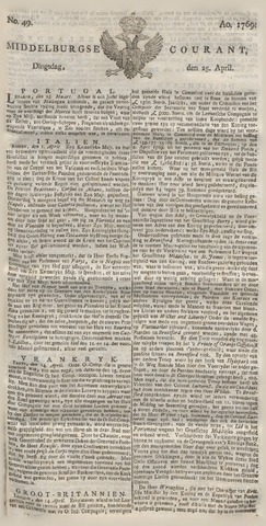 Middelburgsche Courant 1769-04-25