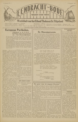 Eendrachtbode /Mededeelingenblad voor het eiland Tholen 1947-12-12
