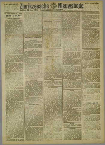 Zierikzeesche Nieuwsbode 1919-01-24
