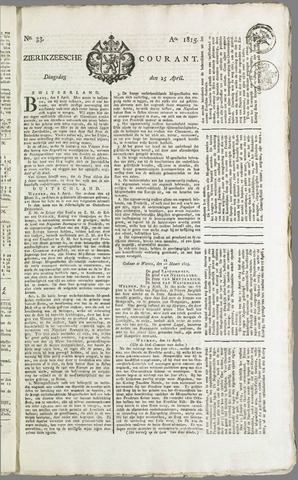 Zierikzeesche Courant 1815-04-25