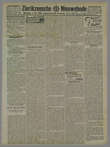 Zierikzeesche Nieuwsbode 1928-07-02