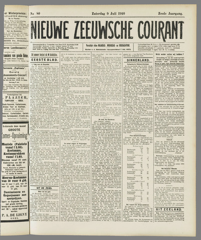 Nieuwe Zeeuwsche Courant 1910-07-09