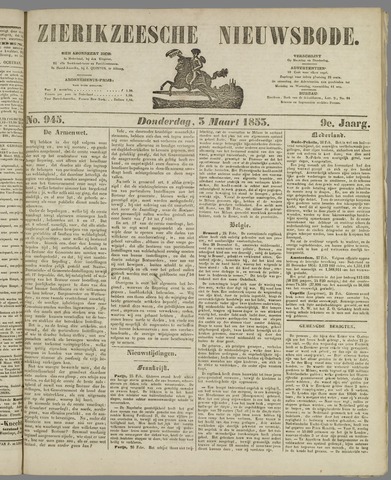 Zierikzeesche Nieuwsbode 1853-03-03