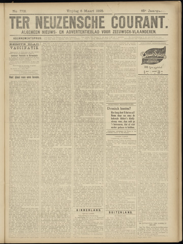 Ter Neuzensche Courant / Neuzensche Courant / (Algemeen) nieuws en advertentieblad voor Zeeuwsch-Vlaanderen 1925-03-06
