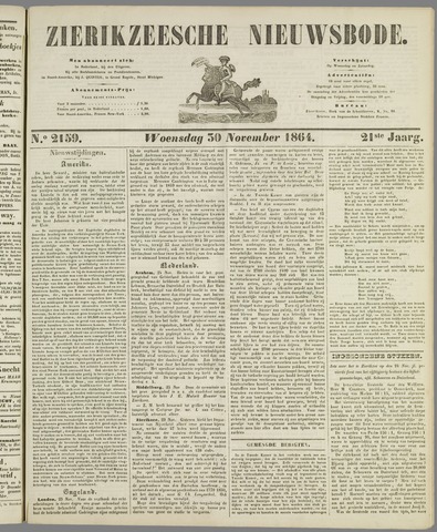 Zierikzeesche Nieuwsbode 1864-11-30