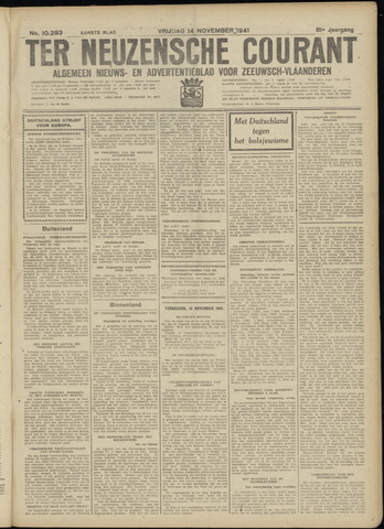 Ter Neuzensche Courant / Neuzensche Courant / (Algemeen) nieuws en advertentieblad voor Zeeuwsch-Vlaanderen 1941-11-14