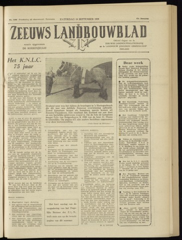 Zeeuwsch landbouwblad ... ZLM land- en tuinbouwblad 1959-09-19