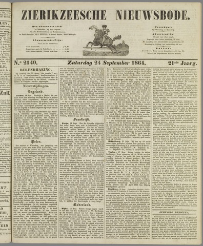Zierikzeesche Nieuwsbode 1864-09-24