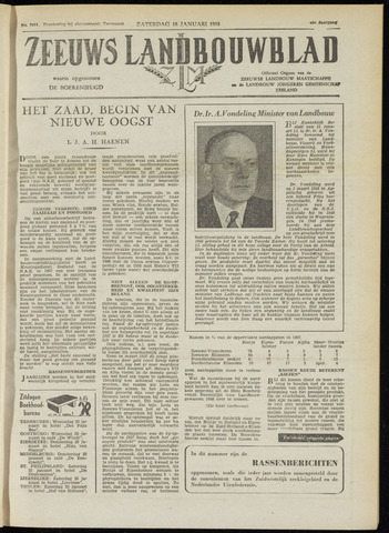 Zeeuwsch landbouwblad ... ZLM land- en tuinbouwblad 1958-01-18