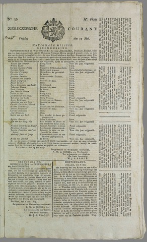 Zierikzeesche Courant 1829-05-15