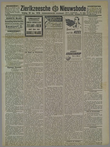 Zierikzeesche Nieuwsbode 1928-01-20