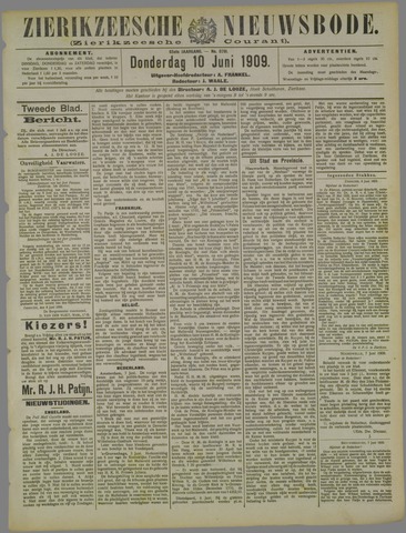Zierikzeesche Nieuwsbode 1909-06-10
