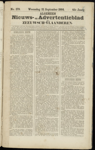 Ter Neuzensche Courant / Neuzensche Courant / (Algemeen) nieuws en advertentieblad voor Zeeuwsch-Vlaanderen 1864-09-21