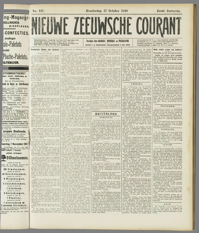 Nieuwe Zeeuwsche Courant 1910-10-27