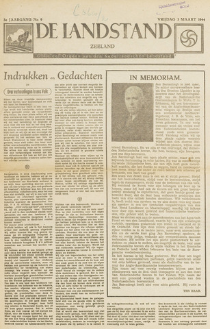 De landstand in Zeeland, geïllustreerd weekblad. 1944-03-03