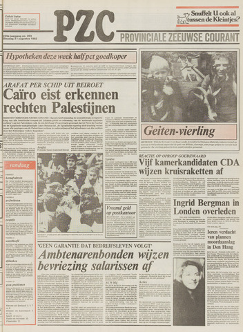 Provinciale Zeeuwse Courant 1982-08-31