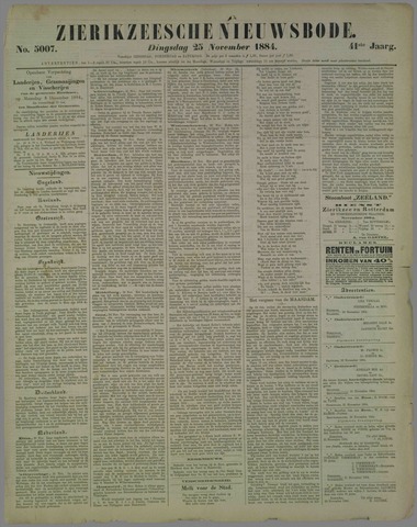 Zierikzeesche Nieuwsbode 1884-11-25