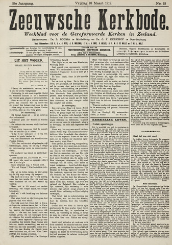 Zeeuwsche kerkbode, weekblad gewijd aan de belangen der gereformeerde kerken/ Zeeuwsch kerkblad 1919-03-28