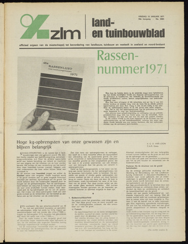 Zeeuwsch landbouwblad ... ZLM land- en tuinbouwblad 1971-01-15