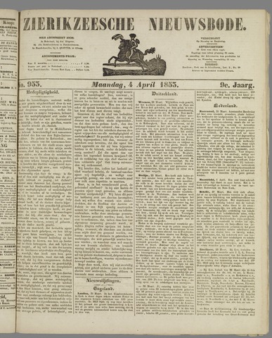 Zierikzeesche Nieuwsbode 1853-04-04