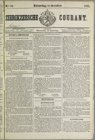Zierikzeesche Courant 1852-10-16