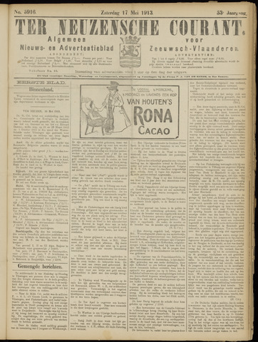 Ter Neuzensche Courant / Neuzensche Courant / (Algemeen) nieuws en advertentieblad voor Zeeuwsch-Vlaanderen 1913-05-17
