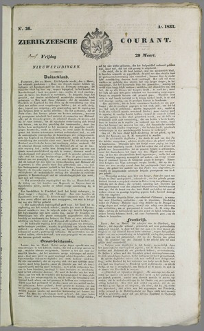 Zierikzeesche Courant 1833-03-29