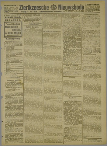 Zierikzeesche Nieuwsbode 1919-07-04