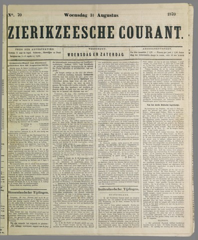 Zierikzeesche Courant 1870-08-31