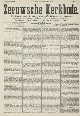 Zeeuwsche kerkbode, weekblad gewijd aan de belangen der gereformeerde kerken/ Zeeuwsch kerkblad 1919-09-12