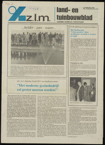 Zeeuwsch landbouwblad ... ZLM land- en tuinbouwblad 1984-02-10