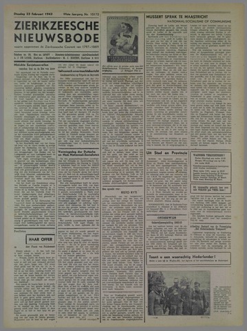Zierikzeesche Nieuwsbode 1943-02-23