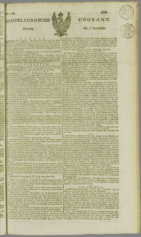 Middelburgsche Courant 1816-09-07