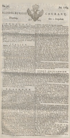 Middelburgsche Courant 1769-08-01