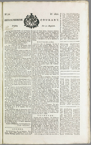 Zierikzeesche Courant 1821-08-31
