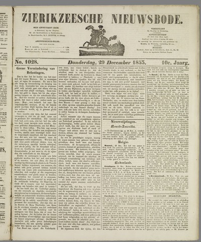 Zierikzeesche Nieuwsbode 1853-12-29
