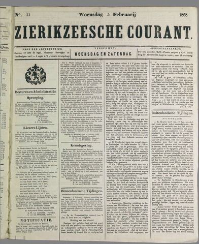 Zierikzeesche Courant 1868-02-05
