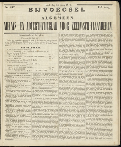 Ter Neuzensche Courant / Neuzensche Courant / (Algemeen) nieuws en advertentieblad voor Zeeuwsch-Vlaanderen 1871-06-15