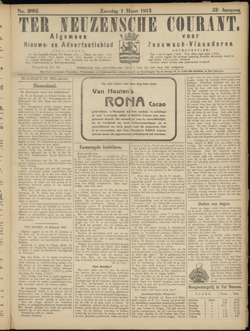 Ter Neuzensche Courant / Neuzensche Courant / (Algemeen) nieuws en advertentieblad voor Zeeuwsch-Vlaanderen 1913-03-01