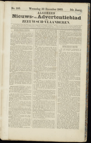 Ter Neuzensche Courant / Neuzensche Courant / (Algemeen) nieuws en advertentieblad voor Zeeuwsch-Vlaanderen 1863-12-23